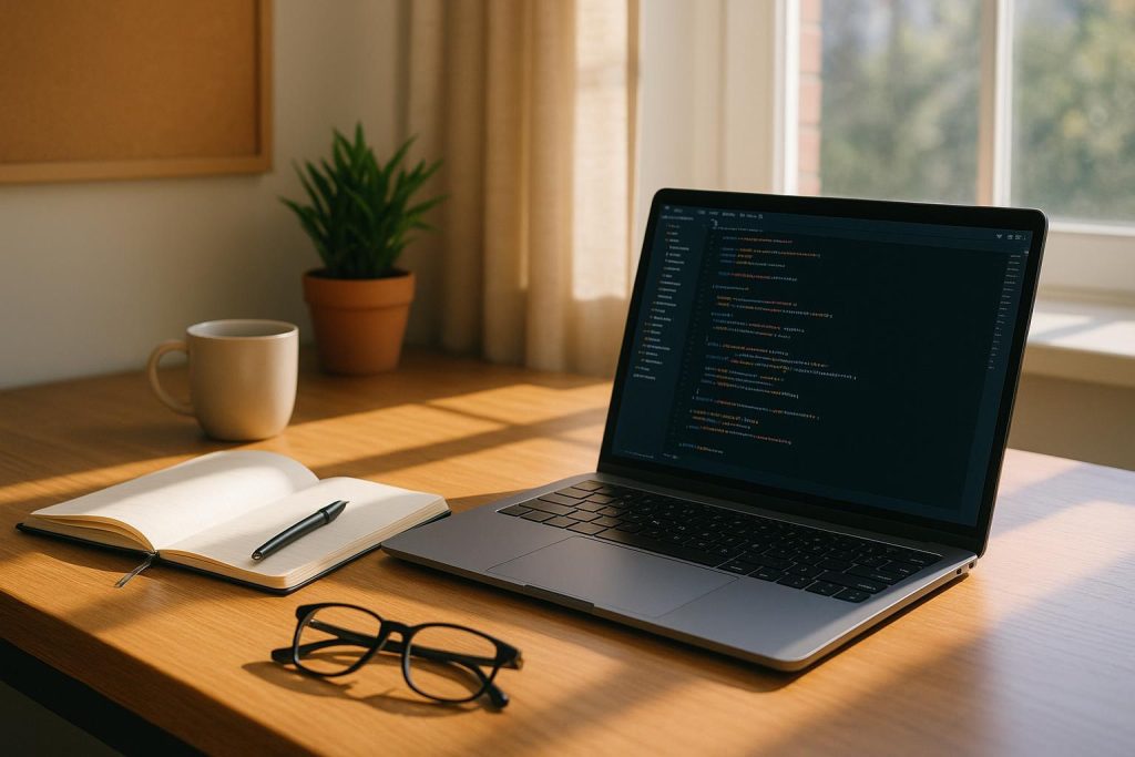 Laptop showing website code, representing the process of verifying Robots.txt directives for SEO.