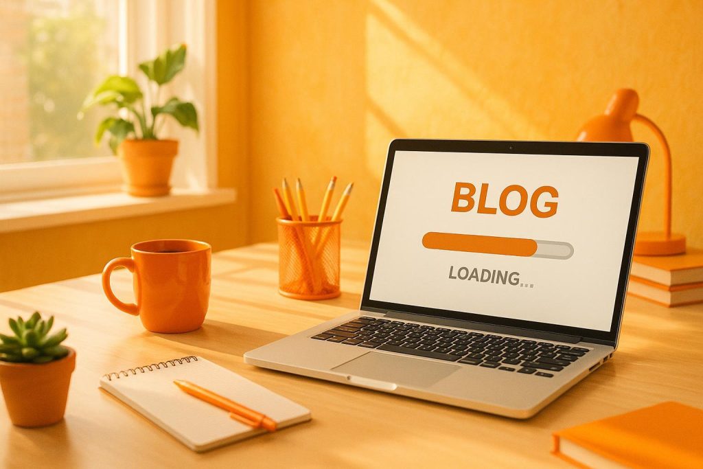 Person viewing a fast-loading blog page on a laptop to enhance blog user engagement