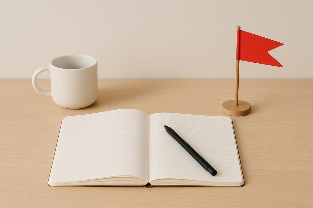 Close-up of a solitary red flag representing link building risks in SEO